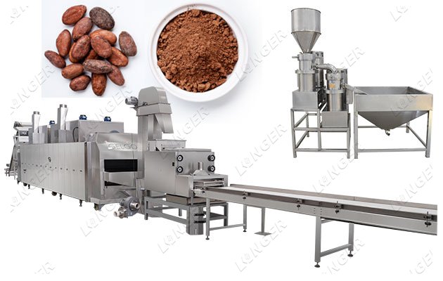 300-500 kg/h Cocoa Powder Production Line Automatic